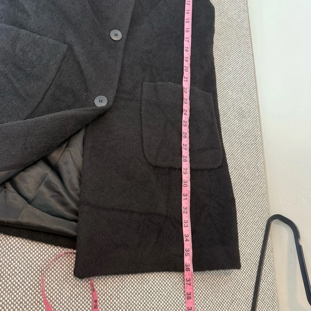 Hilary Radley Baby Llama Wool Blend Overcoat Women 14 Black Incalpaca Jacket